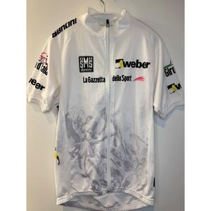 Santini SMS Mens Giro d Italia Cycling Jersey White Weber Weber Size M Italy